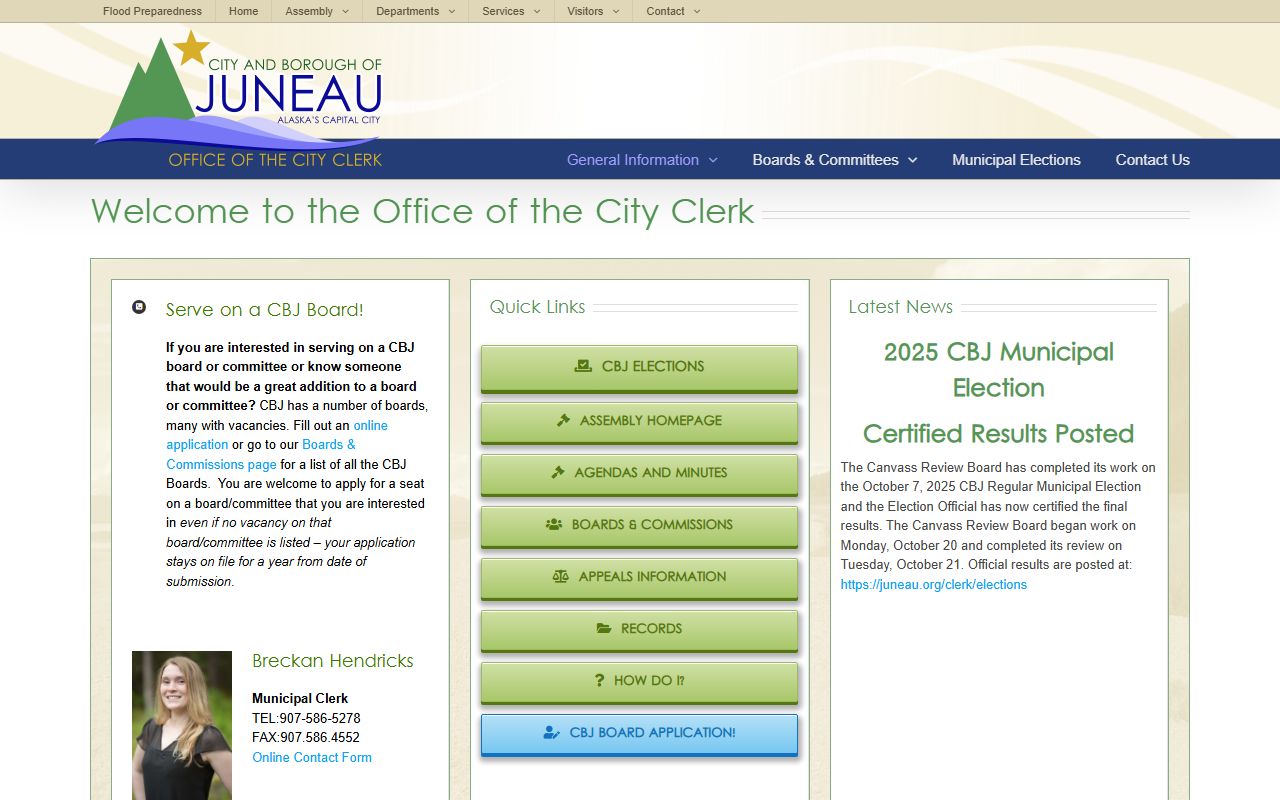 Juneau police blotter and city clerk records portal