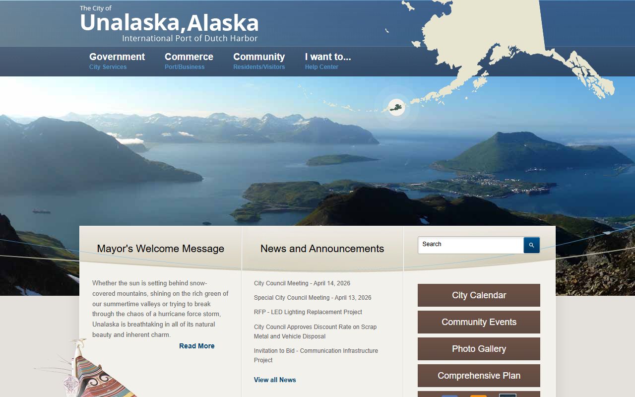 Unalaska police blotter and City of Unalaska government portal