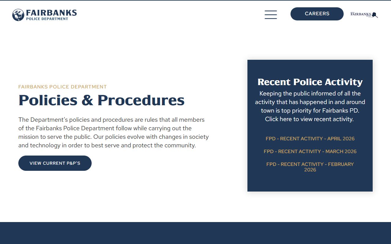 Fairbanks North Star Borough police blotter and citizens resources page