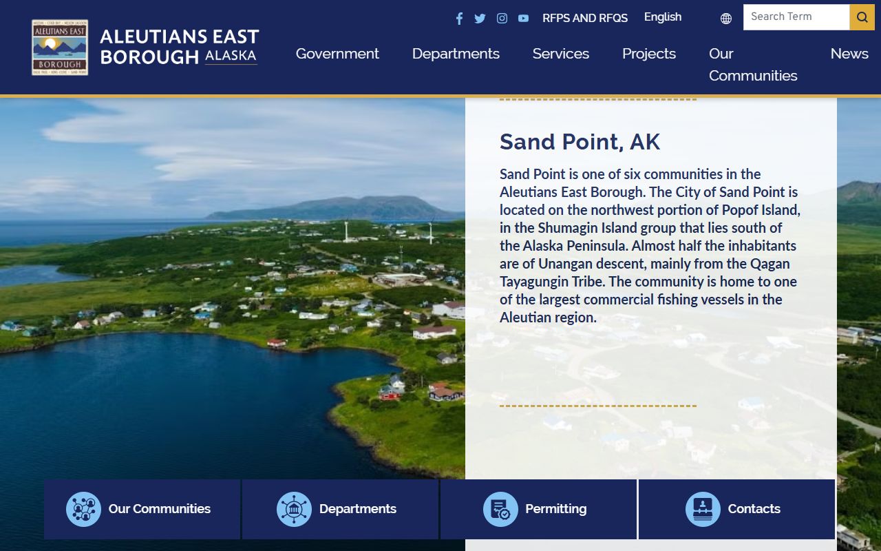 Aleutians East Borough government website for police blotter records access