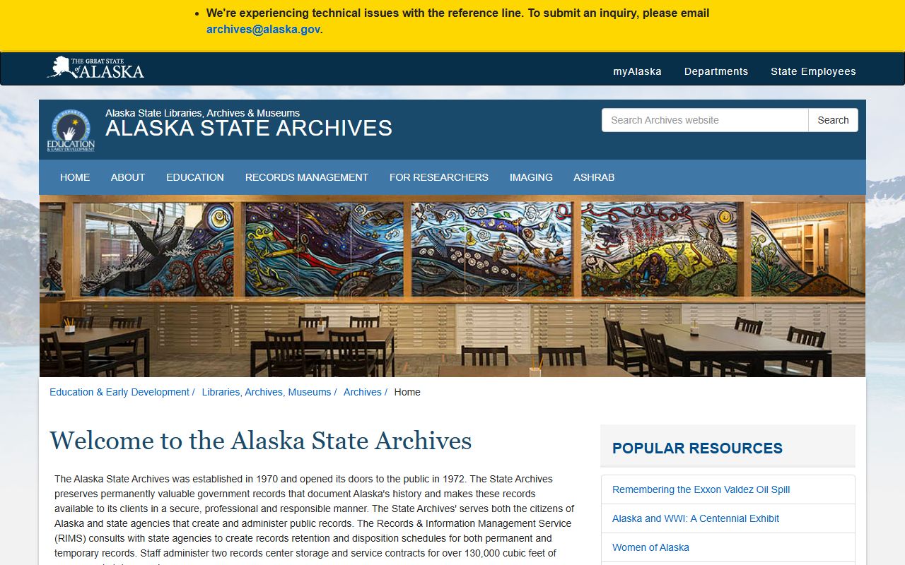 Alaska State Archives historical law enforcement records